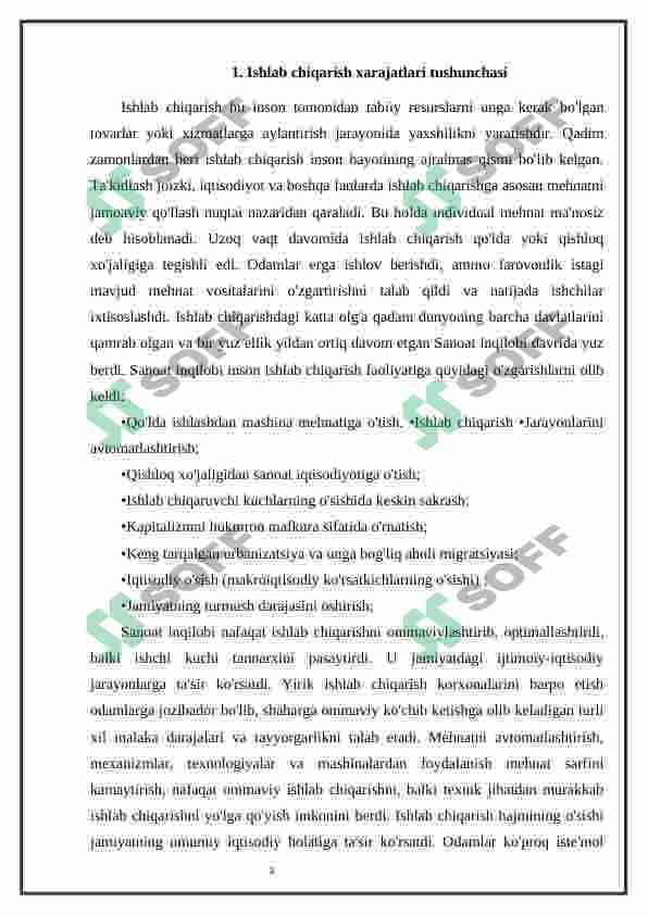 ISHLAB CHIQARISH XARAJATLARI 3