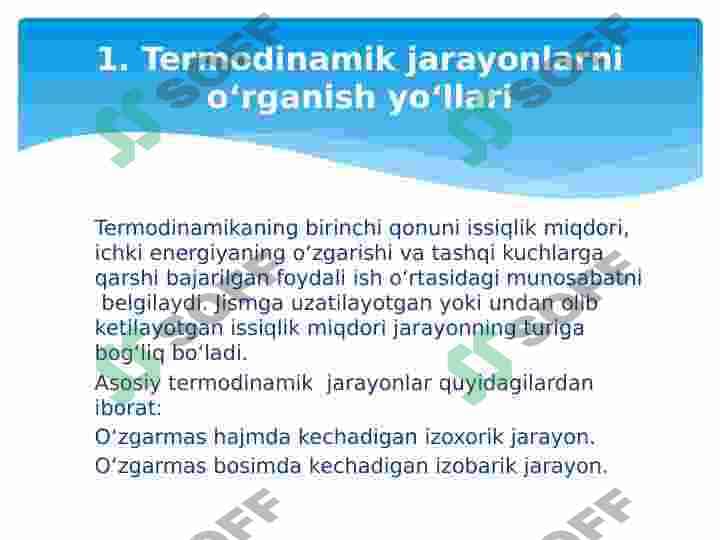 Izoxorik va izobarik jarayonlar 3