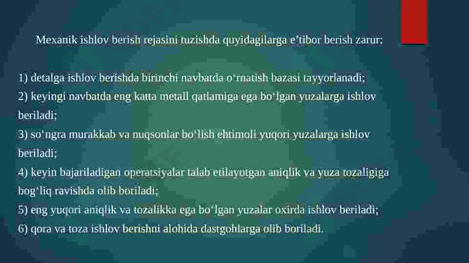 Mexanik ishlov berish texnologik jarayonlarini loyihalash asoslari 3