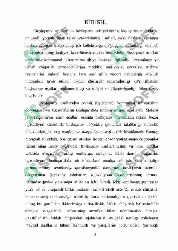 Kommunal xo’jaligi korxonalari tizimida injinerlik tarmoqlarini rivojlanishi. 3