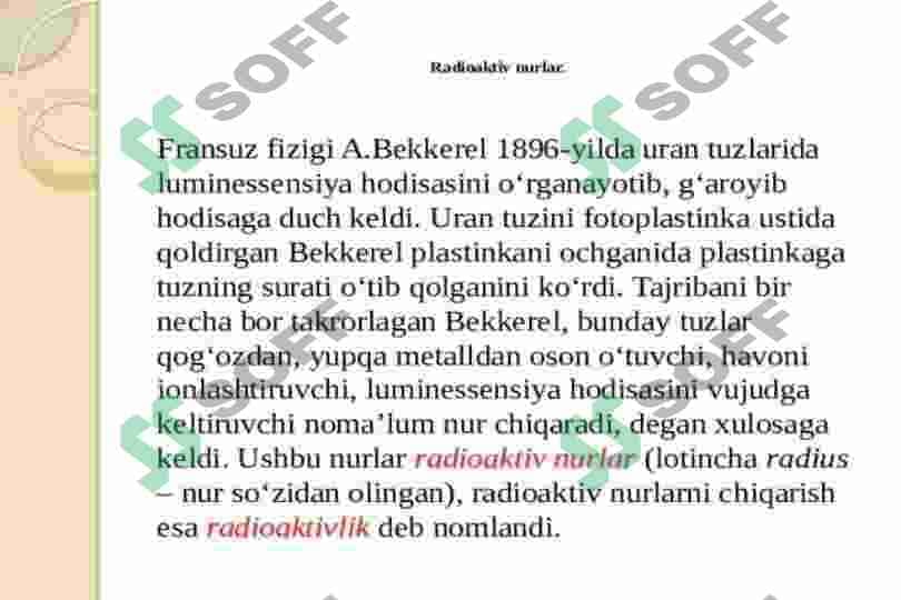 Radioaktiv yemirilishi qonuni. Fayans va soddi qonuni 3