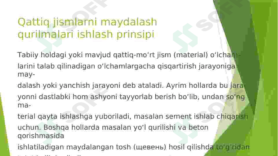 Qattiq jismlarni maydalash qurilmalari ishlash prinsipi 3
