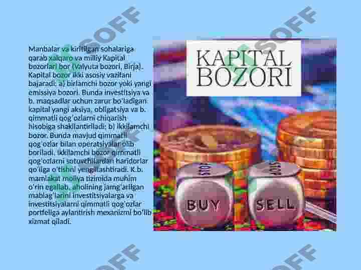 Kapital bozorini rivojlantirish orqali mamlakat Iqtisodiy taraqqiyotini ta'minlash 3