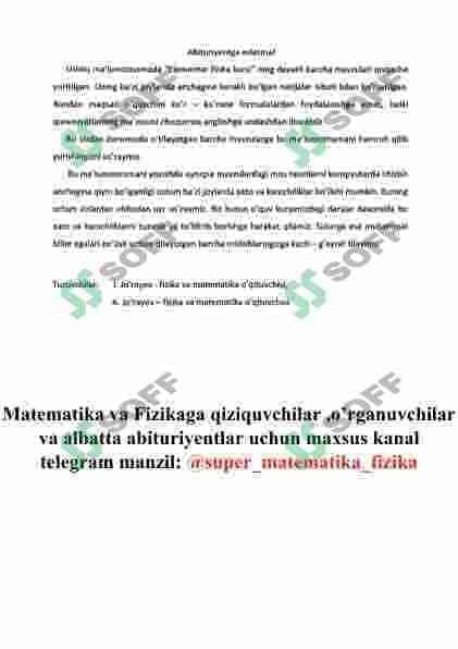 Fizika o'quv qo'llanma formulalar jamlanmasi 3