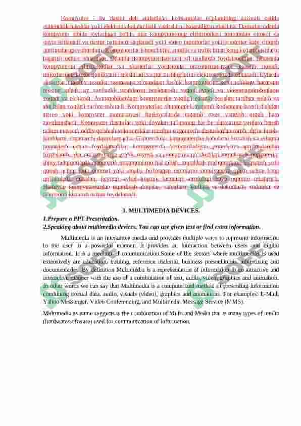 Axboror texnologiyalari bo'yicha ingliz tili fanidan mustaqil ta'lim topshiriqlari 3