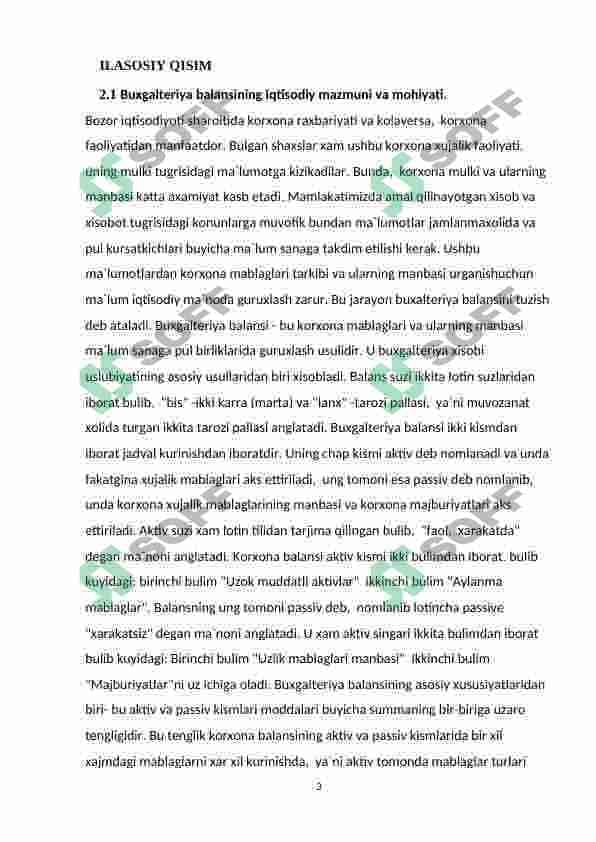 Turli mulkchilik shaklidagi dorixona tashkilotlarida buxgalterya balansi 3