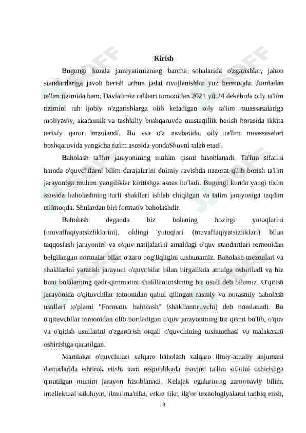 BOSHLANG’ICH SINF O’QUVCHILARINING BILIMINI BAHOLASHDA XALQARO BAHOLASH TATQIQOTLARINING AHAMIYATI 3