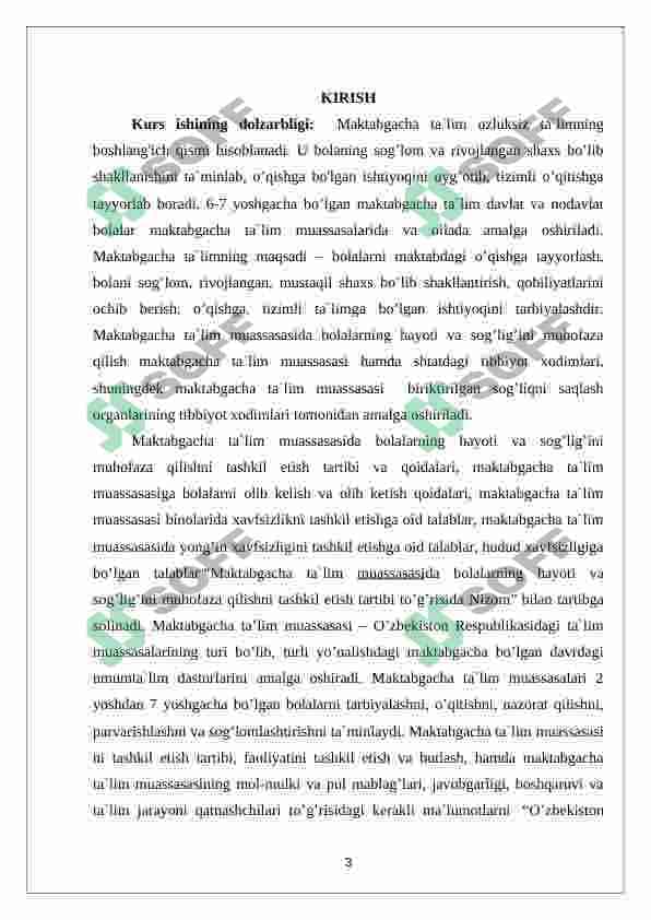 O‘zbekiston Respublikasi Maktabgacha ta’lim va tarbiyaning Davlat standarti mazmun-mohiyati 3
