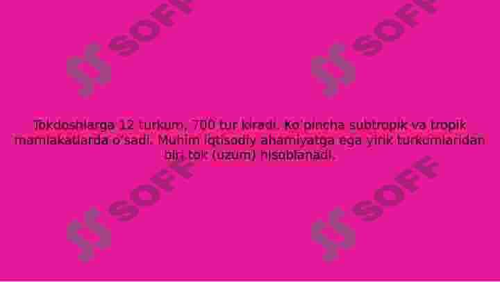 Tokdoshlar va Jiydadoshlar oilalari 3