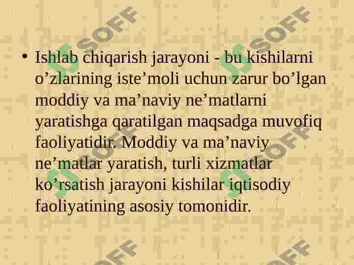 Ishlab chiqarish jarayoni va uning natijalari 3