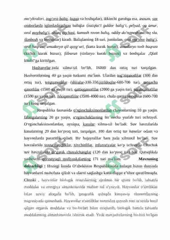 Noyob va yo'qolib borayogan hayvonlarni asrashga qaratilgan dastur va loyihalar 3