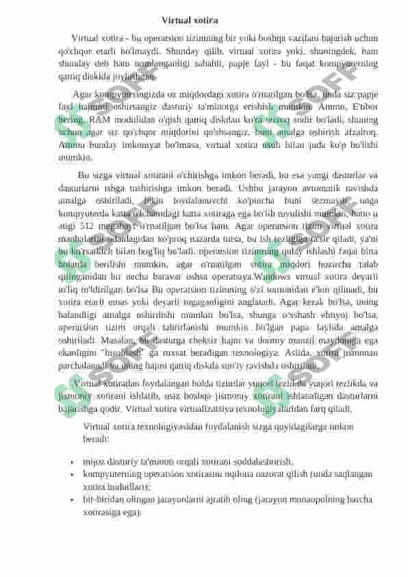 Operatsion tizimlarda virtual xotira tushunchasi 3