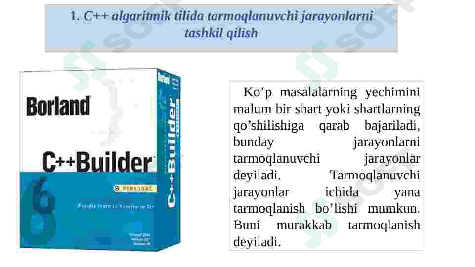 C++ dasturlash tilida chiziqli va tarmoqlanuvchi jarayonlar 3