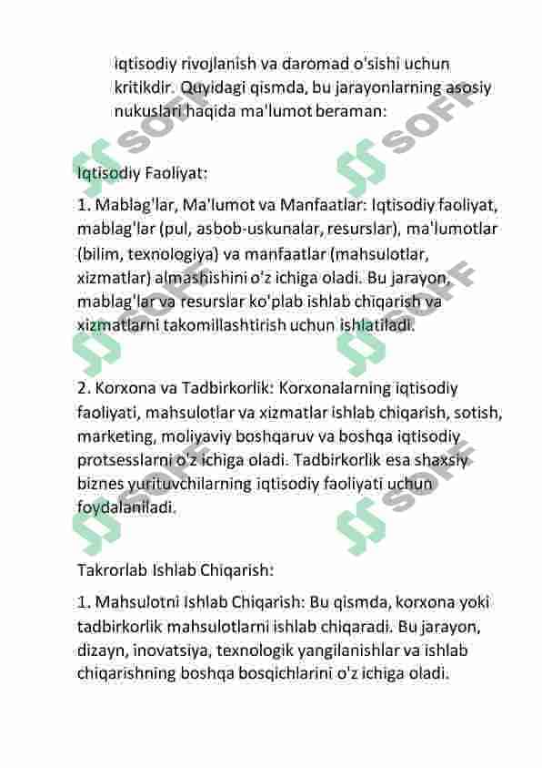 Iqtisodiyot fakulteti uchun savollar javobi bilan 3