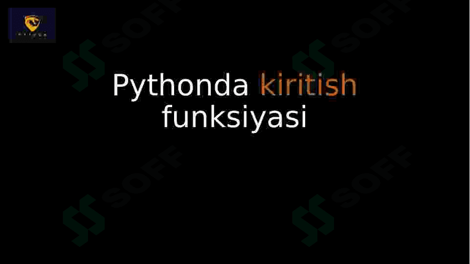 Python dasturlash tili umumiy tanishuv 3