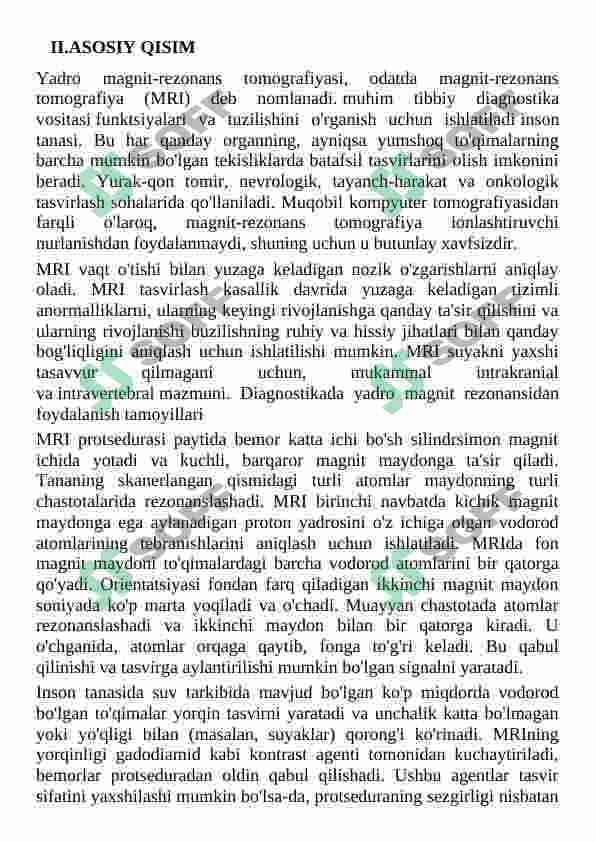 Yadro magnit rezonansi asoslari va dori vositalari tahlilida qo‘llanilishi 3