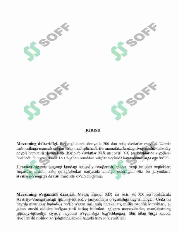 XX asr boshida Avstriya-Vengriyaning ijtimoiy-iqtisodiy va siyosiy rivojlanishi. 3