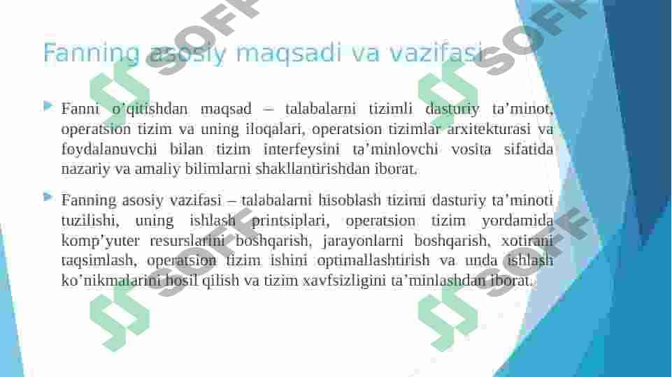 Operatsion tizim tushunchasi va rivojlanish bosqichlari. 3