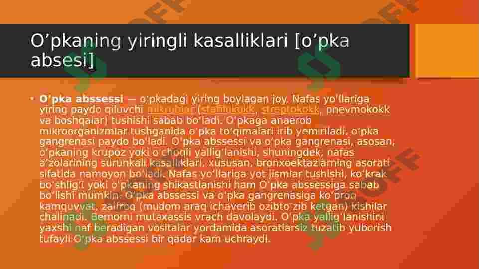 Qon tuflash sindromi. Turli nozologik shakllarda qiyosiy tashxis va UASH taktikasi. 3