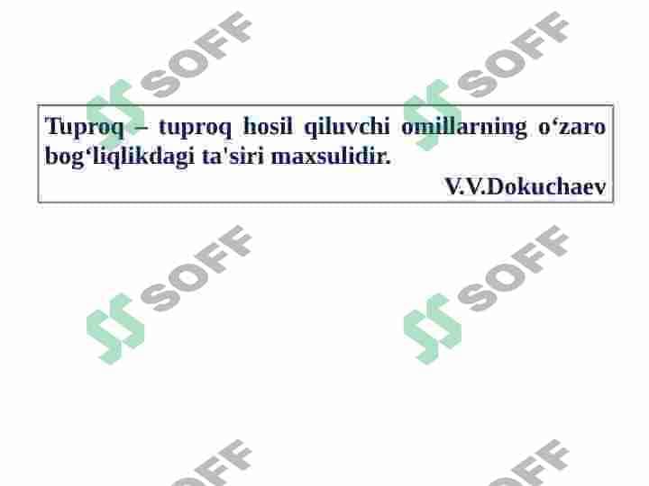Tuproq hosil bo'lishiga ta'sir etuvchi omillar 3