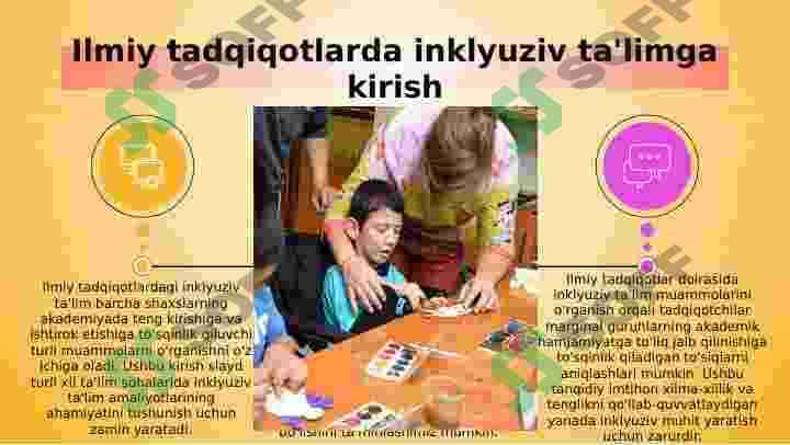 Turli yo'nalishdagi ilmiy tadqiqotlarda inklyuziv ta'lim muammolarini o'rganish. 3