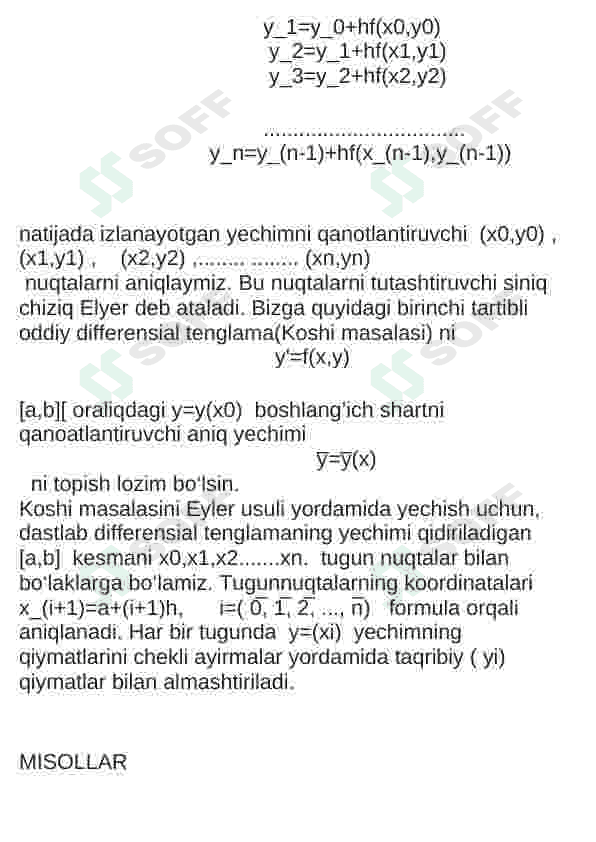 Differentsial tenglamalarni taqriban yechish va dasturini tuzish 3