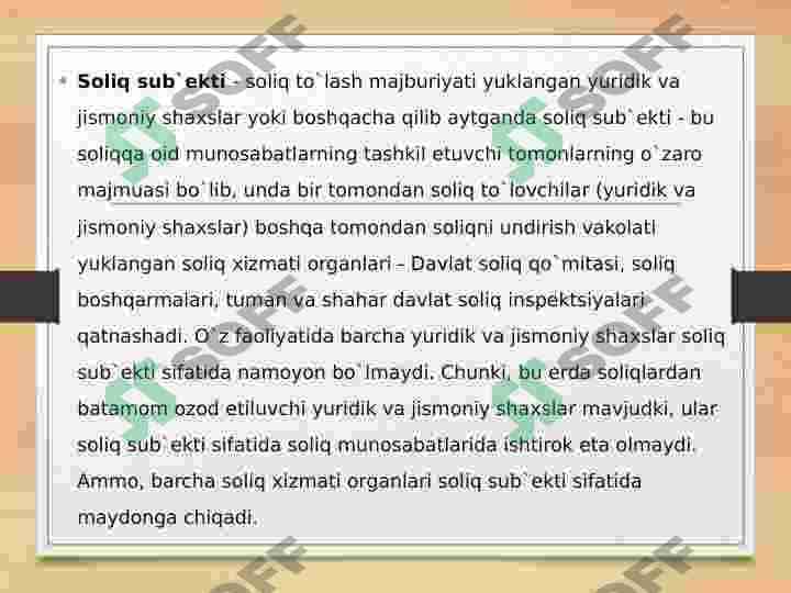 Soliqlarning elementlari va ularga tavsif 3