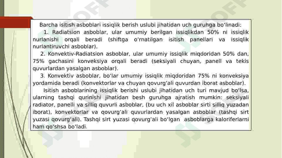 Zamonaviy isitish tizimlari va ularga qo’yiladigan talablar 3