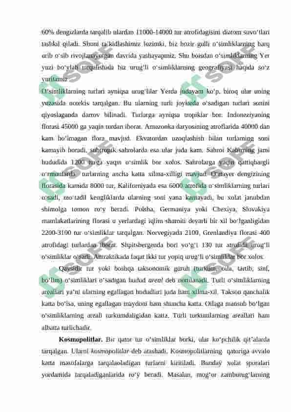 O'simliklarning AREALLARI 3