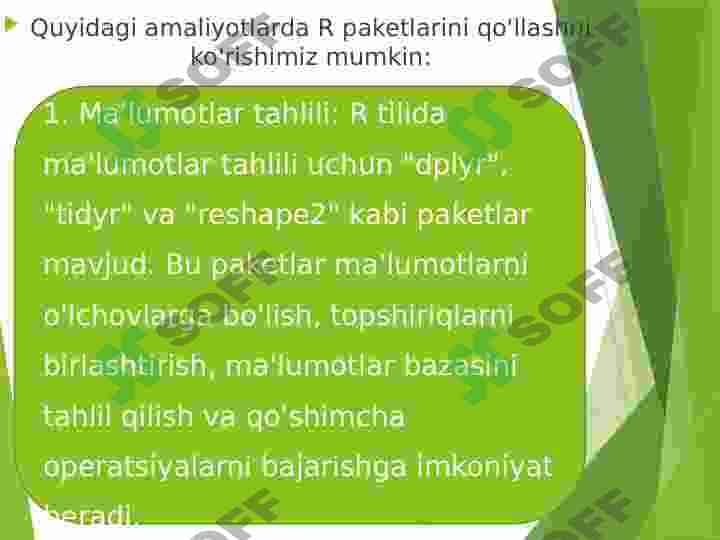 Ochiq manba (R paketi) imkoniyatlariga ega analitik dasturlarni iqtisodiy amaliyotda qo'llanishi 3