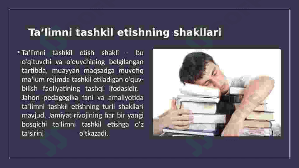 Taʼlimni tashkil etishning yordamchi shakllari 3