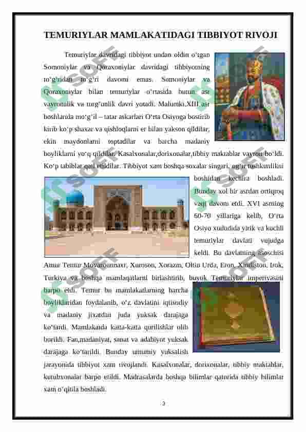 Amir Temur va temuriylar davridagi taniqli tabiblar va ularning faoliyati 3