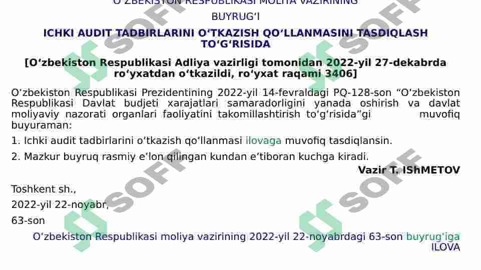 Ichki audit natijalarini rasmiylashtirish tartibi 3