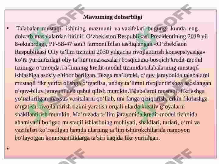 TALABALARNING  MUSTAQIL  TA’LIM  OLISHI 3