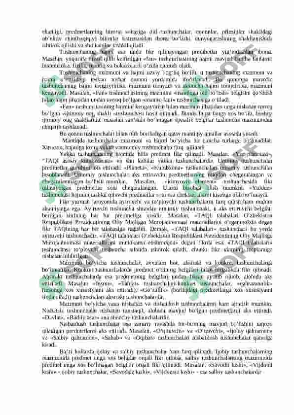 TAFAKKURNING MANTIQIY SHAKLLARI  TUSHUNCHA,  HUKM. XULOSA CHIQARISH 3