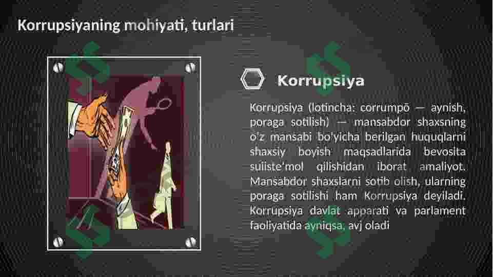 Korrupsiya va xufiyona iqtisodiyotning asosiy ko‘rinishi 3