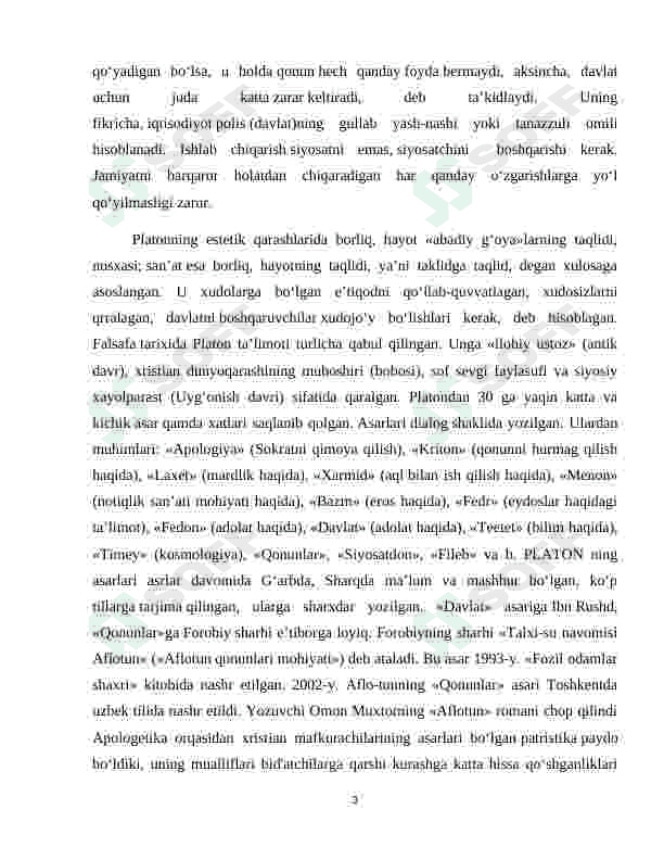 Yevropa mutafakkirlari Platon, Boetsiy, R.Dekart, D.Yumning falsafaga oid qarashlari qiyosiy taxlili 3