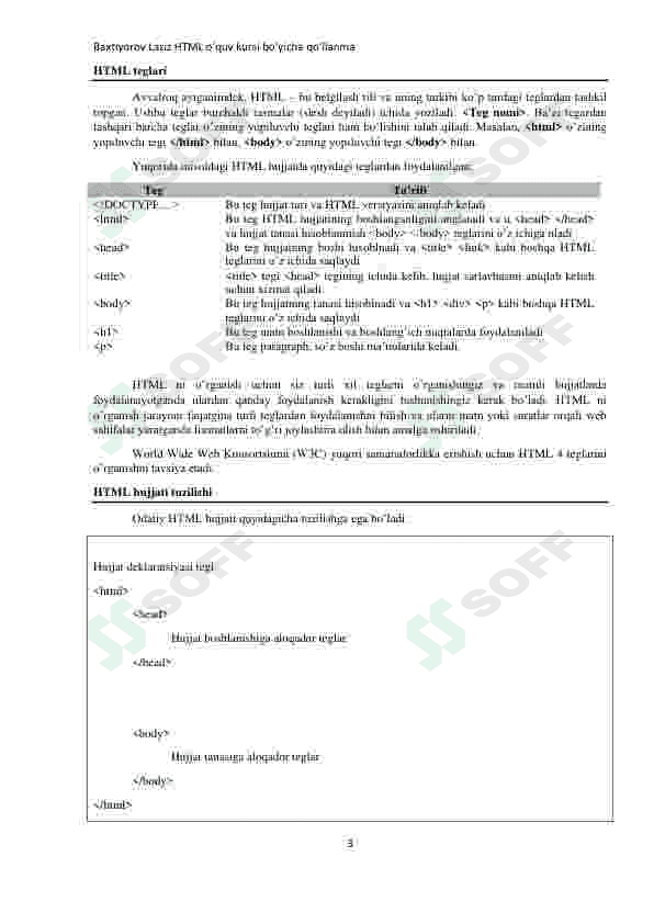Html darsi uchun umumiy qo'llanma(mukammal) 3