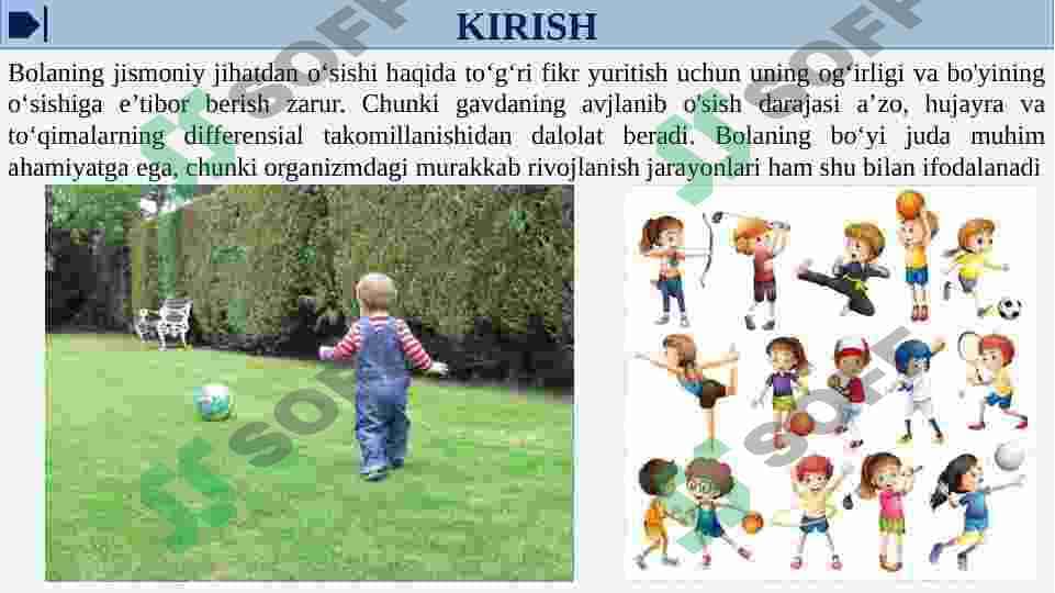 BOLALARNI JISMONIY RIVOJLANISHINING ASOSIY KO'RSATKICHLARI. JSST TOMONIDAN ISHLAB CHIQARILGAN BESH YOSHGACHA BOLALARNI O'SISH VA RIVOJLANISH STANDARTLARI VA GRAFIKALARI. 3