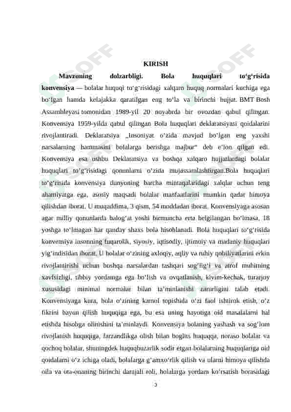 Bola huquqlari to‘g‘risidagi Konvensiya” va uning mazmun-mohiyati 3
