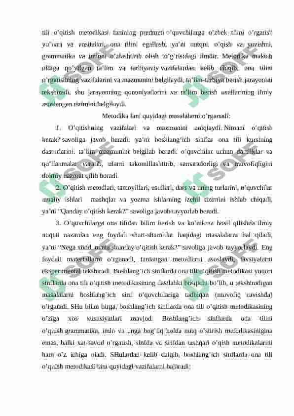 Boshlang’ich sinflarda ona tili o’qitish metodikasi 3