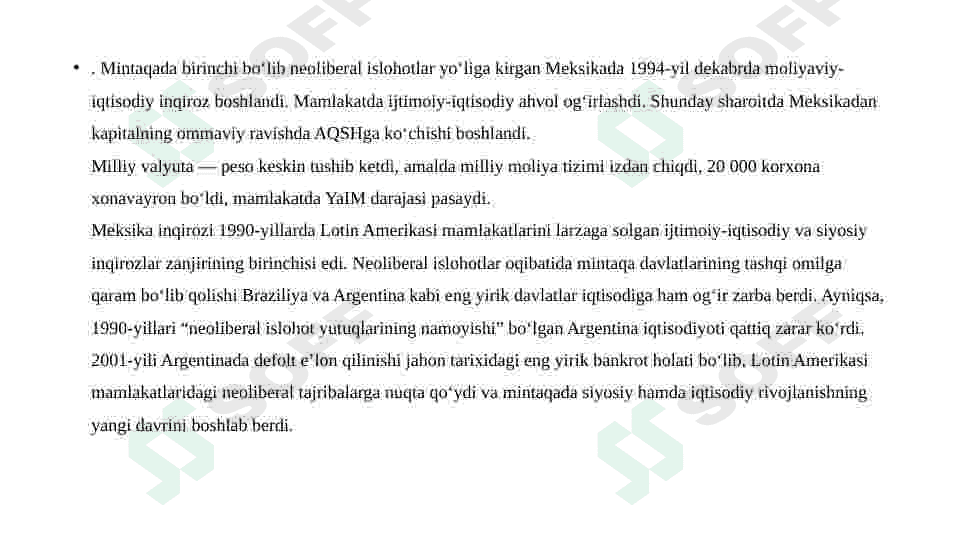 XXI asrda Lotin amerikasi mamlakatlari 3