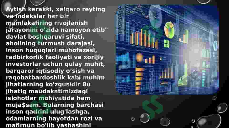 Iqtisodiy va Ijtimoiy sohadagi ustuvor xalqaro reytinglar va Ularga O'zbekistonning Integratsiyalashuvi 3