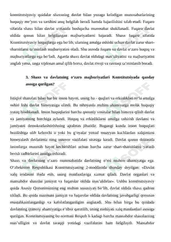Konstitusiyadan topshiriqlar 3