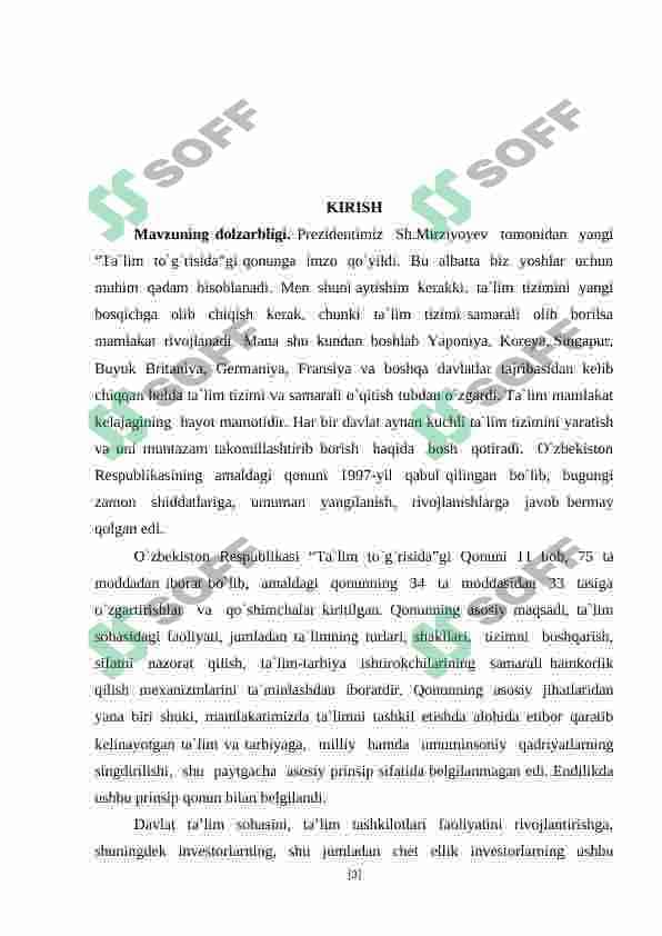 O’zbekiston Respublikasining “Ta’lim to’g’risida”gi qonuni va uning mazmun mohiyati 3