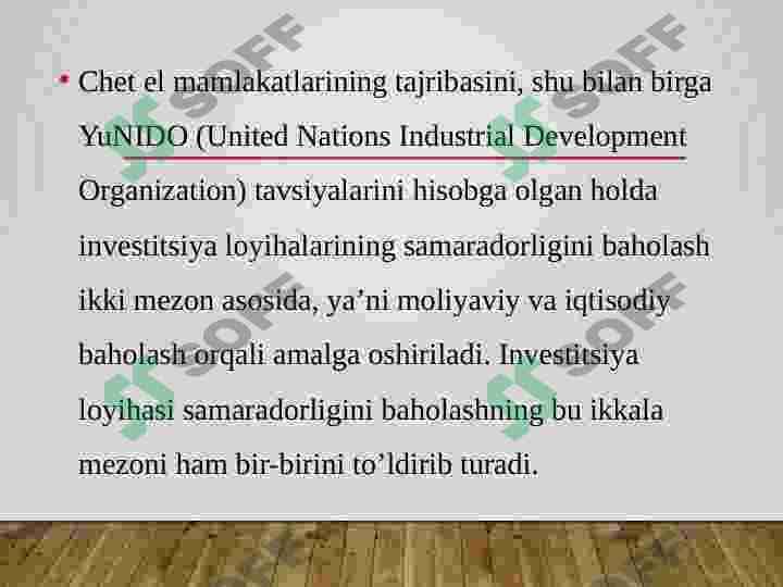 Investitsiyalarning iqtisodiy samaradorligini baxolash 3