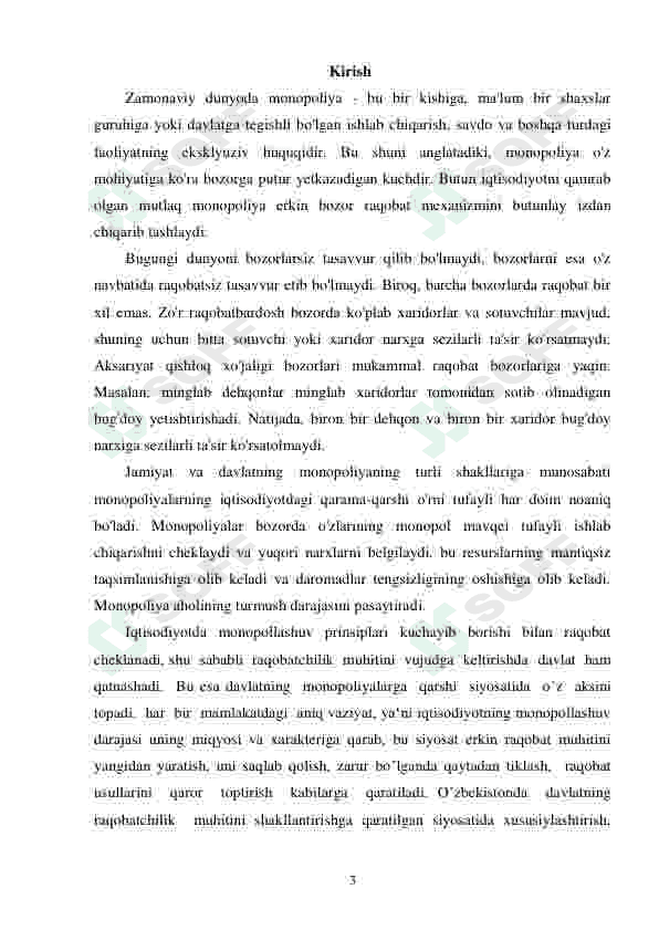 Monopoliya nazariyasi va bozor hokimiyati muammolari 3