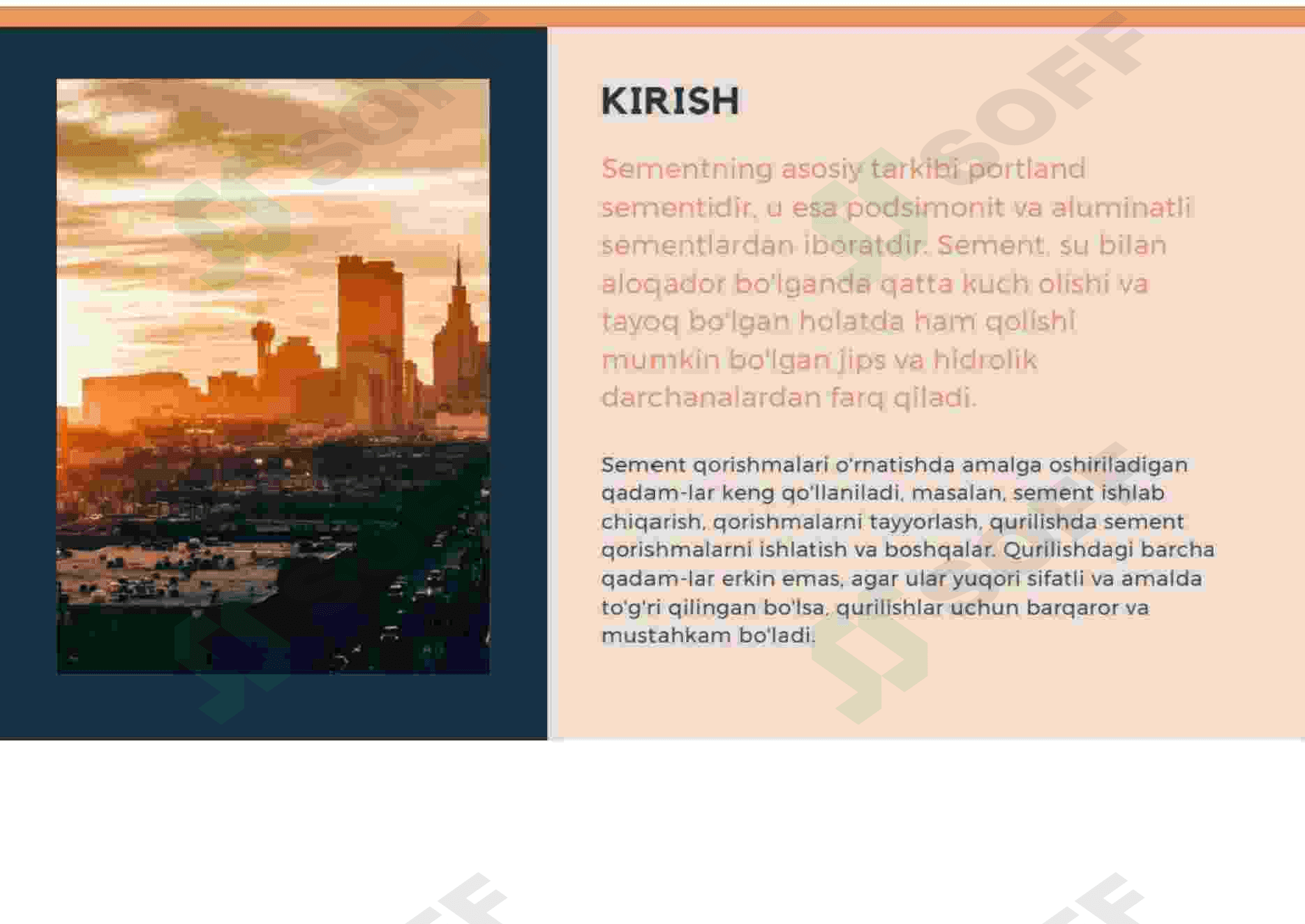 Sement asosida qurilish qorishmalarini ishlab chiqarish texnalogiyasi 3