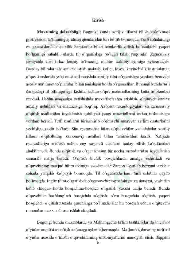 INGLIZ TILIDA TOG'LAR, TOR DARALAR VA G’ORLARNI  O’RGATISH ISHLANMA-LOYIHASI 3