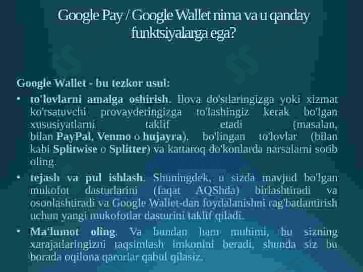 Google Wallet va uning imkoniyatlari 3
